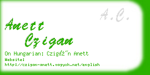 anett czigan business card